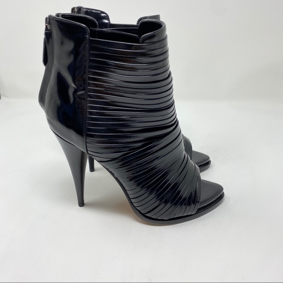 GIVENCHY | Strappy Patent Peep Toe Booties - Picture 3 of 6
